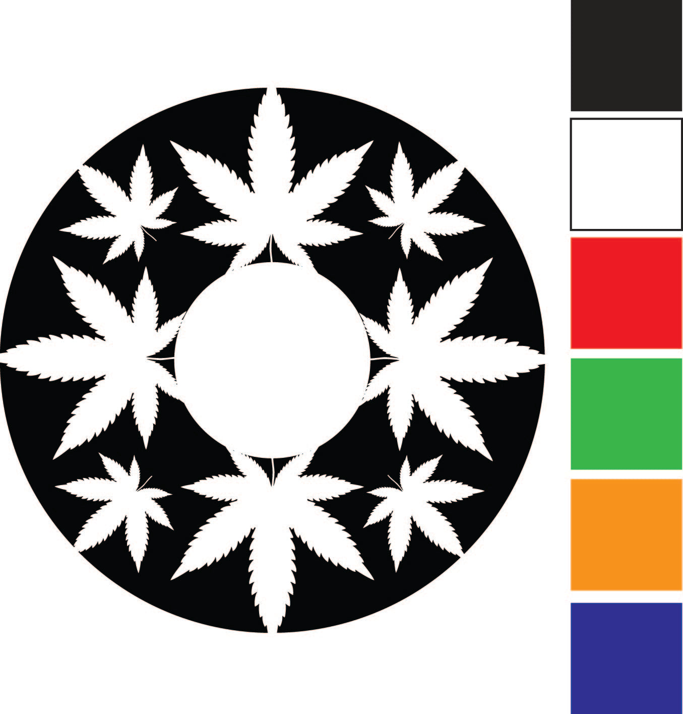 Round Weed Decal